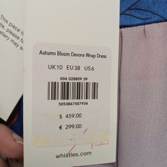 NWT Autumn Bloom Devore Wrap Dress from Whistles - Picture 9 of 11